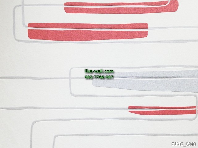 วอลเปเปอร์ติดผนัง ลายเส้น สไตล์โมเดิร์น  สีแดง พื้นหลังสีขาว