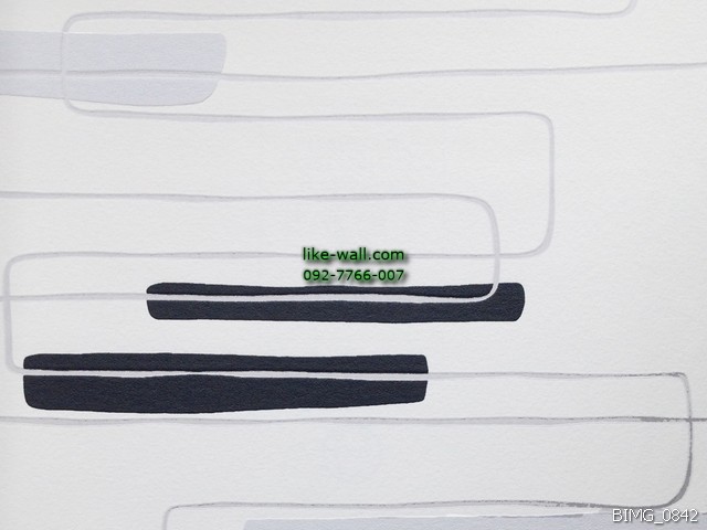 วอลเปเปอร์ติดผนัง ลายเส้น สไตล์โมเดิร์น  สีดำ พื้นหลังสีขาว