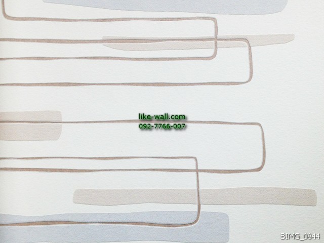 วอลเปเปอร์ติดผนัง ลายเส้น สไตล์โมเดิร์น  สีน้ำตาลครีม พื้นหลังสีขาว