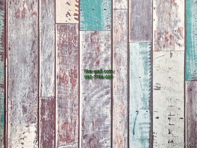 วอลเปเปอร์ติดผนัง ลายไม้เก่า สีเขียวน้ำตาล