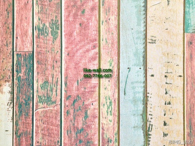 วอลเปเปอร์ติดผนัง ลายไม้เก่า สีน้ำตาลเขียว