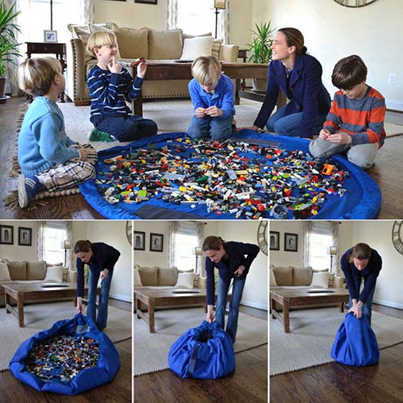 เสื่อพับเก็บได้สำหรับปูเสื่อจำกัดพื้นที่ของเล่นเด็ก Toy storage bag