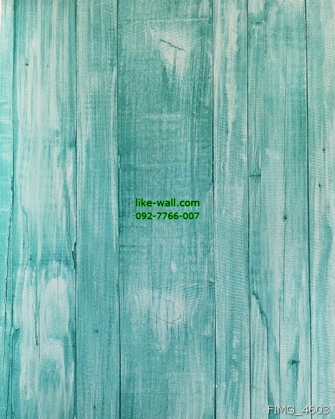 วอลเปเปอร์ติดผนัง ลายแผ่นไม้ สีเขียว