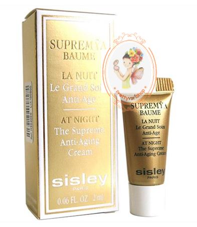 **พร้อมส่ง**ขนาดทดลอง Sisley Supremya Baume At Night The Supreme Anti-Aging Cream 2 ml. ปฏิบัติการยามค่ำคืน เพื่อฟื้นฟูผิวตามธรรมชาติ ให้ผิวหน้าคงความอ่อนเยาว์ได้ยาวนานยิ่งขึ้น กระตุ้นกลไกการฟื้นฟูตนเองอย่างมีประสิทธิภาพ เพื่อคุณภาพเซลล์สวยผิวสมบูรณ์แบบ จ