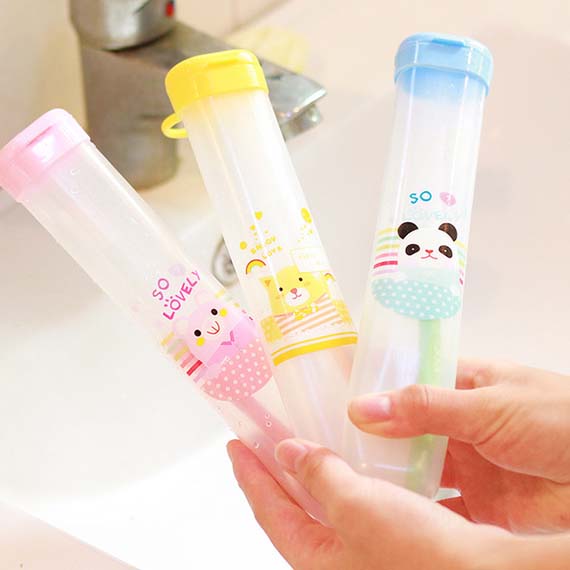 กล่องเก็บแปรงสีฟันลายน่ารักพร้อมหูหิ้วสำหรับแขวน