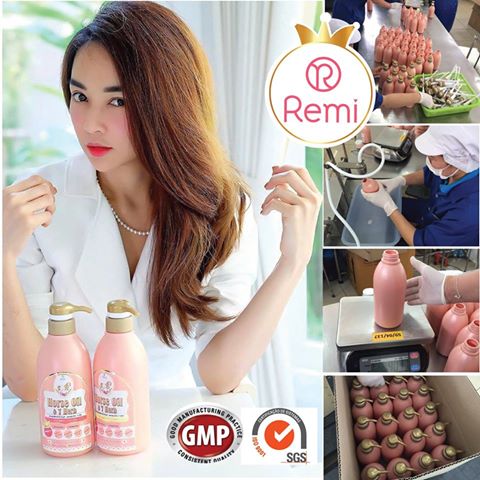 Remi Shampoo แชมพูเรมิ+ครีมนวด น้ำมันม้าฮอกไกโด & สมุนไพร 7 ชนิด 400ml. 