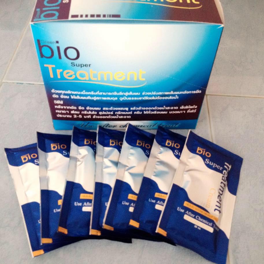 bio Super Treatment  ( 1 กล่อง 24 ชิ้น )  บำรุงผมอย่างล้ำลึก ผิวที่แห้งเสีย หยาบกระด้างค่อยๆนิ่มขึ้นผมมีนำเหนักขึ้นรู้สึกได้ตั้งแต่ครั้งแรกที่ใช้