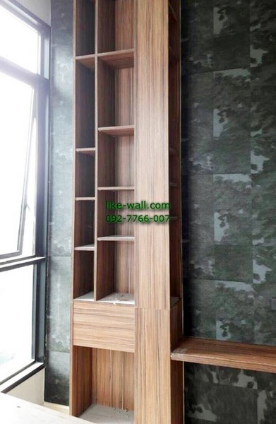 ผลงานตัวอย่าง การติดวอลเปเปอร์ติดผนัง ลายเรียบ ที่คอนโดย่านทองหล่อ