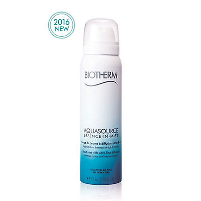 BIOTHERM Aquasource Essence-in-Mist 75 ml. เอสเซนส์มิสต์บำรุงผิว ช่วยปลอบประโลมผิวของคุณ พร้อมกับมอบความชุ่มชื่นที่ยาวนาน มาในรูปแบบสเปรย์สะดวกในการใช้งาน สามารถฉีดทับเมคอัฟได้โดยไม่ต้องกังวลว่าเครื่องสำอางจะลบเลือน