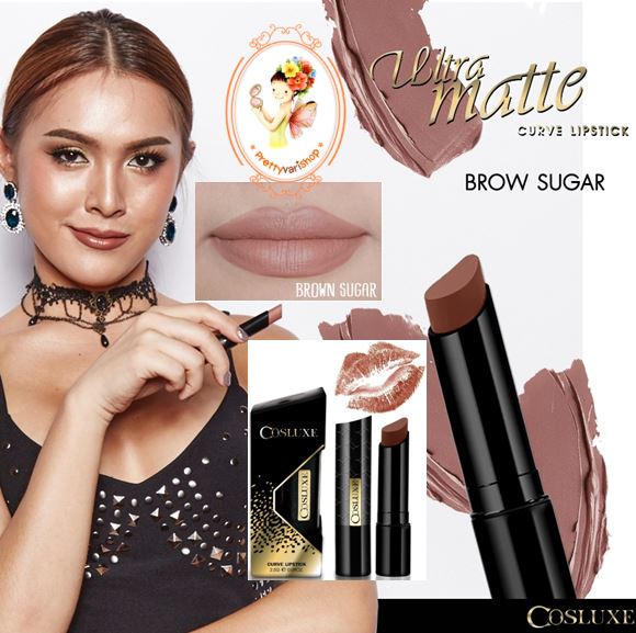 **พร้อมส่ง**Cosluxe Ultra Matte Curve Lipstick สี Brown Sugar สีน้ำตาล ใหม่! ลิปสติกเนื้อแมทกำมะหยี่สีใหม่ล่าสุด เนื้อลิปช่วยบำรุงริมฝีปากให้ชุ่มชื่น ไม่แห้งหรือตกร่องระหว่างวัน แถมเนื้อยังเบานุ่มและมีพิกเม้นต์ที่แน่นติดทนนาน นุ่ม ลื่น เกลี่ยง่าย แห้งไ