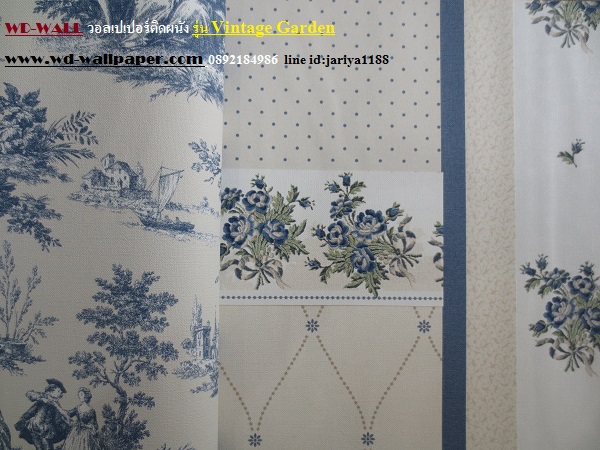 วอลเปเปอร์ติดผนัง สไตล์ดอกไม้วินเทจ หลุยส์วินเทจ  (Vintage Style)