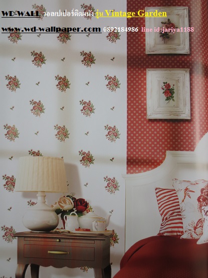 วอลเปเปอร์ติดผนัง สไตล์ดอกไม้วินเทจ หลุยส์วินเทจ  (Vintage Style)