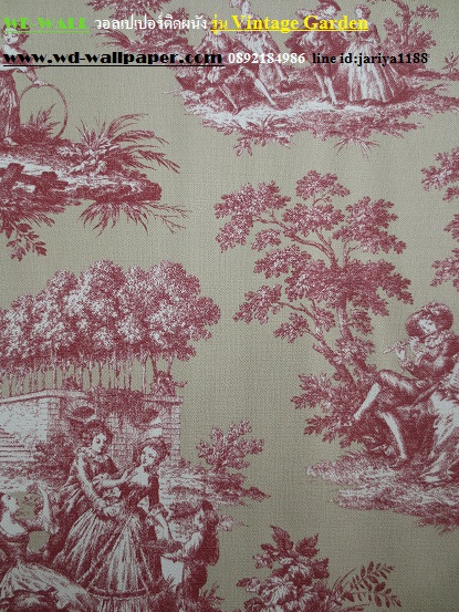 วอลเปเปอร์ติดผนัง สไตล์ดอกไม้วินเทจ หลุยส์วินเทจ  (Vintage Style)