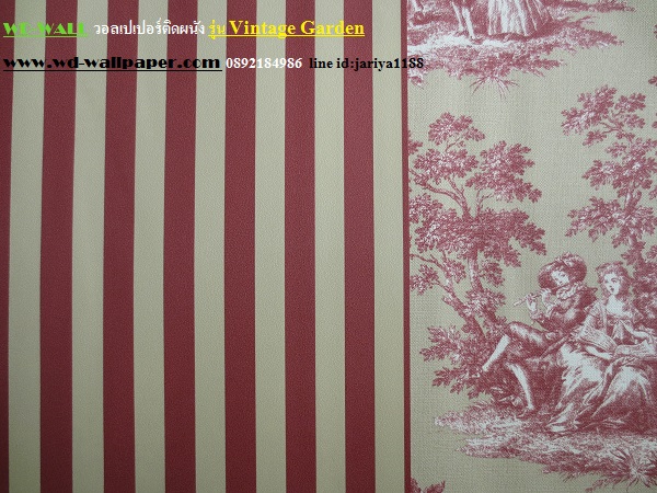 วอลเปเปอร์ติดผนัง สไตล์ดอกไม้วินเทจ หลุยส์วินเทจ  (Vintage Style)