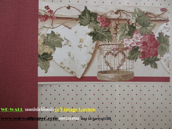 วอลเปเปอร์ติดผนัง สไตล์ดอกไม้วินเทจ หลุยส์วินเทจ  (Vintage Style)