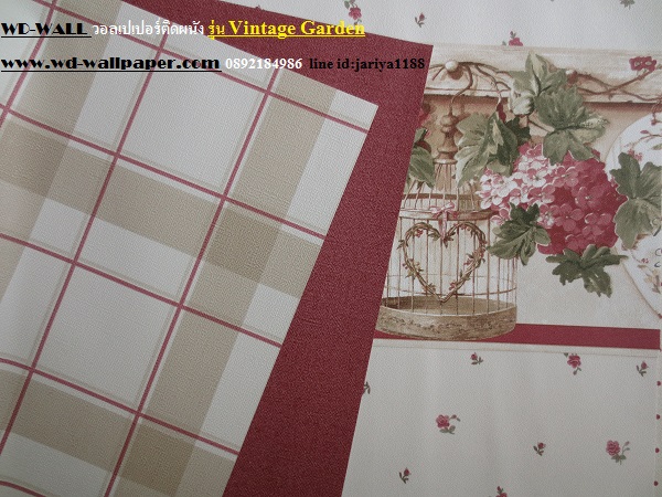วอลเปเปอร์ติดผนัง สไตล์ดอกไม้วินเทจ หลุยส์วินเทจ  (Vintage Style)