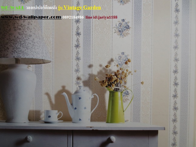 วอลเปเปอร์ติดผนัง สไตล์ดอกไม้วินเทจ หลุยส์วินเทจ  (Vintage Style)