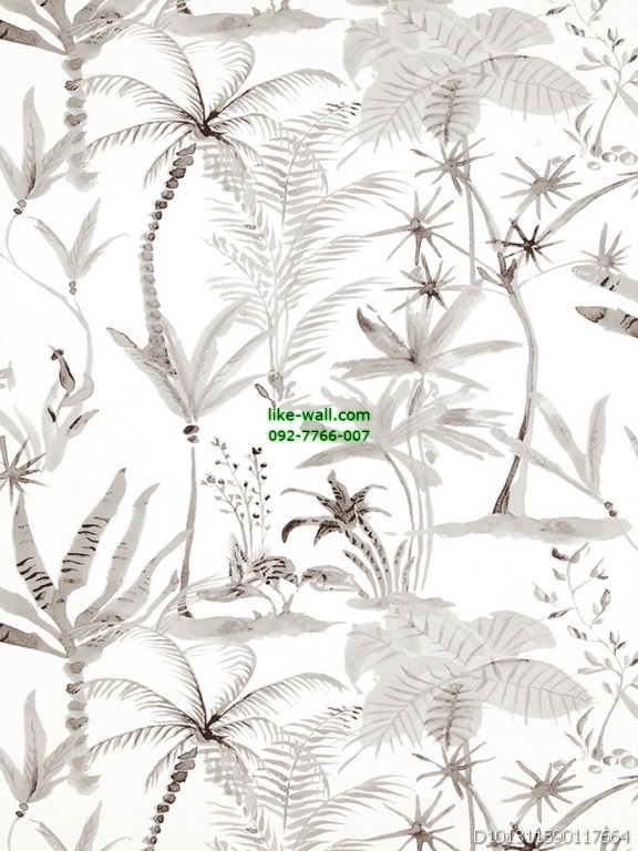 วอลเปเปอร์ติดผนัง ลายต้นไม้ธรรมชาติ สีน้ำตาลครีม