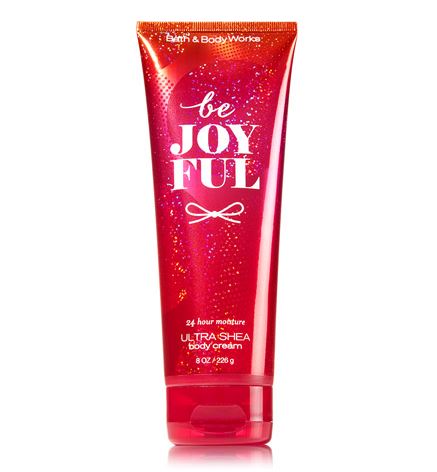 Bath & Body Works Be Joyful 24 Hour Moisture Ultra Shea Body Cream 226g. ครีมบำรุงผิวสุดเข้มข้น เติมความชุ่มชื่นให้กับผิวที่ต้องการการบำรุงเป็นพิเศษอีกทั้งมีกลิ่นหอมติดทนนานตลอดวัน  กลิ่นหอมโดดเด่นโทนกลิ่นผลไม้หอมหวานสดชื่น เจือกลิ่นดอกมะล