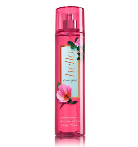 Bath & Body Works Hello Beautiful Fine Fragrance Mist 236 ml. สเปร์ยน้ำหอมที่ให้กลิ่นติดกายตลอดวัน กลิ่นหอมโทนฟรอรัล ดอกไม้หอม กลิ่นหอมนุ่มๆน่ารัก ผสมกันหลายกลิ่นทั้งดอกการ์ดิเนีย มะลิ และแมกโนเลีย หอมหรูมีระดับ เหมือนยืนอยู่ในร้านดอกไม้เล