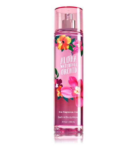 Bath & Body Works Aloha Waterfall Orchid Fine Fragrance Mist 236 ml. สเปร์ยน้ำหอมที่ให้กลิ่นติดกายตลอดวัน มีกลิ่นหอมโทนดอกไม้เขตร้อน ดอกชบาผสมกลิ่นมัคส์หอมนุ่ม