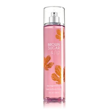 Bath & Body Works Brown Sugar & Fig Fine Fragrance Mist 236 ml. สเปร์ยน้ำหอมที่ให้กลิ่นติดกายตลอดวัน กลิ่นหอมนุ่มนวลของกลิ่นผล Fig และกลิ่นหอมหวานของน้ำตาลแดง กลิ่นให้ความรู้สึกหอมนุ่มผ่อนคลายค่ะ