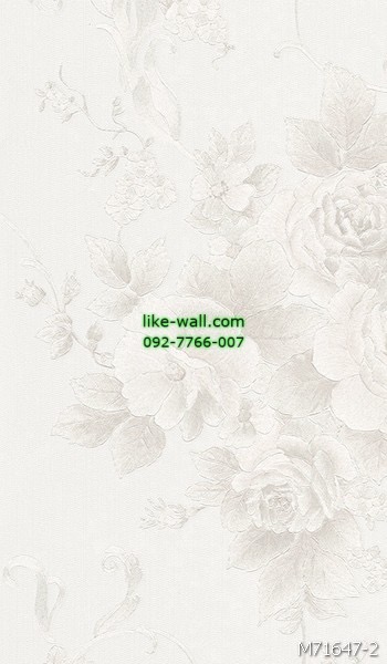 วอลเปเปอร์ติดผนัง ลายดอกไม้ สไตล์วินเทจ สีขาว