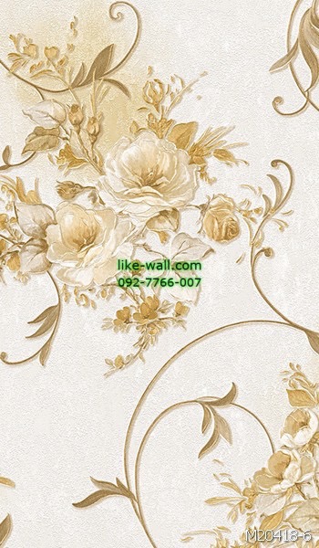 วอลเปเปอร์ติดผนัง ลายดอกไม้ สีเหลือง
