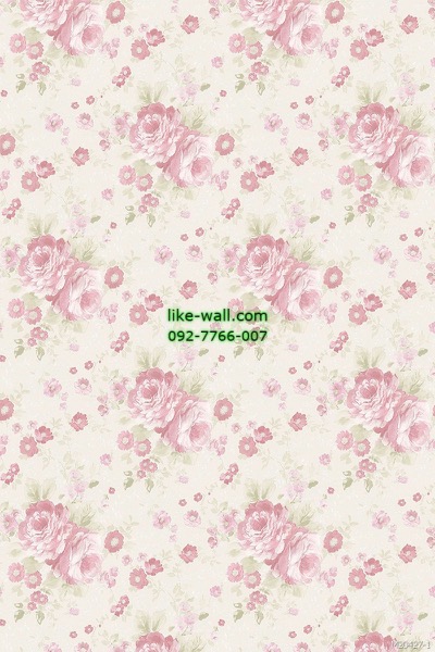 วอลเปเปอร์ติดผนัง ลายดอกไม้หวานๆ สไตล์วินเทจ สีชมพู