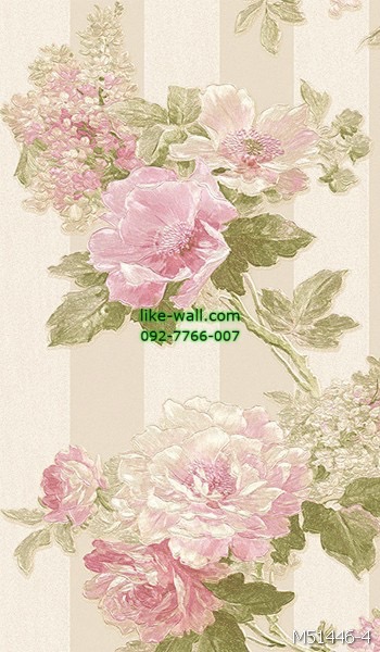 วอลเปเปอร์ติดผนัง ลายดอกไม้ สไตล์วินเทจ สีชมพู