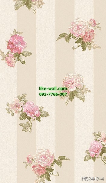 วอลเปเปอร์ติดผนัง ลายดอกไม้ สไตล์วินเทจ สีชมพู