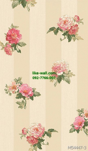 วอลเปเปอร์ติดผนัง ลายดอกไม้ สไตล์วินเทจ สีแดงส้ม