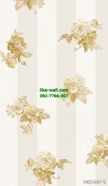 วอลเปเปอร์ติดผนัง ลายดอกไม้ สไตล์วินเทจ สีเหลืองทอง