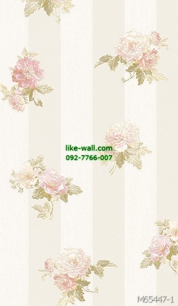 วอลเปเปอร์ติดผนัง ลายดอกไม้ สไตล์วินเทจ สีชมพูขาว