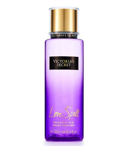 Victoria's Secret Love Spell Fragrance Mist 250 ml. *แพคเกจใหม่ 2016* สเปร์ยน้ำหอม ให้ความหอมรัญจวนใจ กลิ่นติดทนนาน 7-12 ชั่วโมง กลิ่นหอมสดชื่นของลูกพีช/มะลิขาว/และดอกซากุระได้กลิ่นแล้วเป็นต้องหลงเสน่ห์ ในแบบสาวน้อยน่ารัก