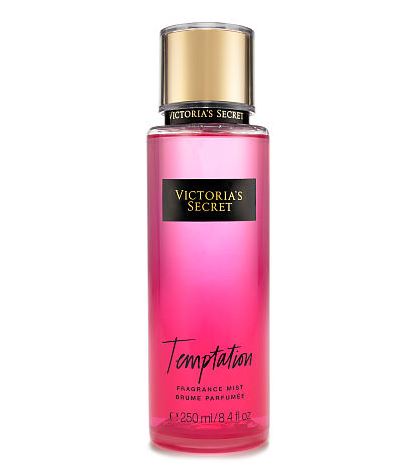 Victoria's Secret Temptation Fragrance Mist 250 ml. *แพคเกจใหม่ 2016* สเปร์ยน้ำหอม ให้ความหอมรัญจวนใจ กลิ่นติดทนนาน 7-12 ชั่วโมง โทนกลิ่นหอมสดชื่นของแอปเปิ้ลผสมกับกลิ่นดอกไม้หอม