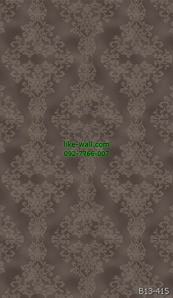 วอลเปเปอร์ติดผนัง ลายหลุยส์ สีน้ำตาลเข้ม
