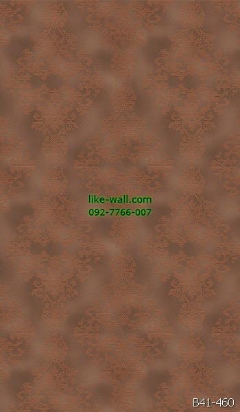 วอลเปเปอร์ติดผนัง ลายหลุยส์ สีน้ำตาลส้ม