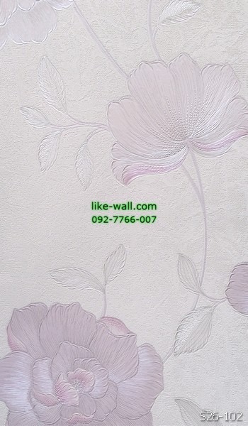 วอลเปเปอร์ติดผนัง ลายดอกไม้ สีม่วง