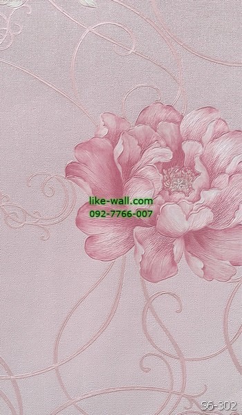 วอลเปเปอร์ติดผนัง ลายดอกไม้ สีชมพู