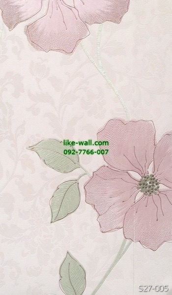 วอลเปเปอร์ติดผนัง ลายดอกไม้สวย สีชมพู