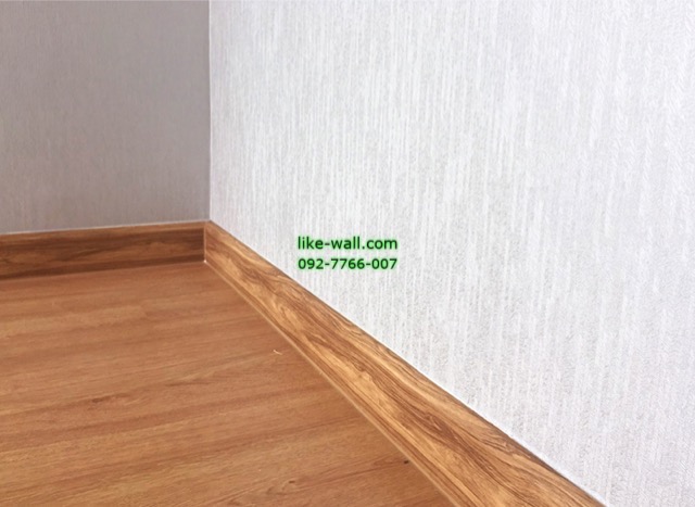 ผลงานตัวอย่าง การติดวอลเปเปอร์ติดผนัง ลายเรียบ ย่านกิ่งแก้ว