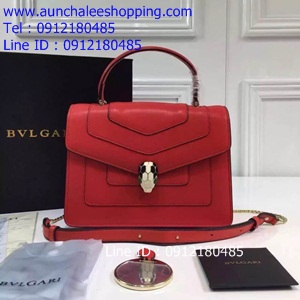 Bvlgari leather shoulder bag Top Hiend Size 25 cm หนังสวย น่าใช้ ทรงทันสมัย