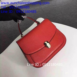 Bvlgari shoulder bag Top Hiend Size 25 cm หนังแท้ สกรีนลายคาเวียร์ อะไหล่ทองเข้มแสนสวย