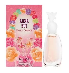 Anna Sui Secret Wish Fairy Dance EDT ขนาดทดลอง 4ml. น้ำหอมยอดนิยมจากซี่รี่ย์ Secret Wish กลิ่นหอมหวานจากมวลดอกไม้ ตัดกับกลิ่นเปรี้ยวเล็กๆ จากผลไม้นานาชนิด ดั่งหญิงสาวผู้ร่าเริงสดและซุกซนเกินใคร