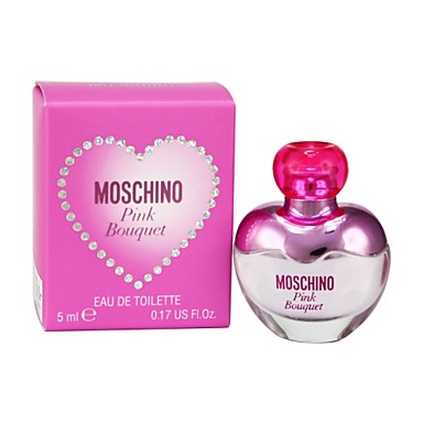 Moschino Pink Bouquet Eau De Toilette ขนาดทดลอง 5ml. สาวผู้เปี่ยมด้วยความสดใสและเริงร่า ด้วยกลิ่นหอมหวานของดอกไม้และผลไม้นานาชนิด มอบความสดชื่นที่แสนบริสุทธิ์เปิดตัวด้วยกลิ่นหวานซ่อนเปรี้ยวของ Pineapple และ Raspberry ตามด้วยความหอมที่แสนนุ่มละ