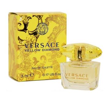 Versace Yellow Diamond Eau De Toilette ขนาดทดลอง 5ml. น้ำหอมกลิ่นฟลอร่าฟรุ๊ตตี้ หอมอ่อนหวาน ใสๆ ผสมผสานด้วยความหอมของ มะนาว มะกรูด น้ำมันส้ม และลูกแพร์เชอเบท หัวใจของกลิ่น ดอกส้ม ดอกฟรีเซีย ดอกไมยราบ และดอกบัว ตบท้ายด้วย พลอยอำพัน มัสค์ และดอก