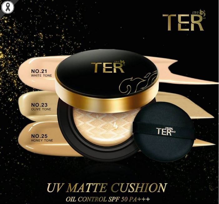 **พร้อมส่ง**TER UV Matte Cushion Oil Control SPF 50 PA+++ (ตัวจริง+รีฟิล1) คุชชั่นเนื้อแมท ควบคุมความมัน เหมาะกับเมืองร้อน ไม่เยิ้มเหนียวระหว่างวัน นวัตกรรมฟองน้ำ 3Dช่วยกระจายเนื้อแป้งน้ำให้สม่ำเสมอ