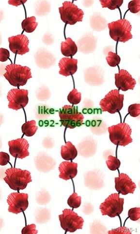 วอลเปเปอร์ ลายดอกไม้น่ารัก สีแดง