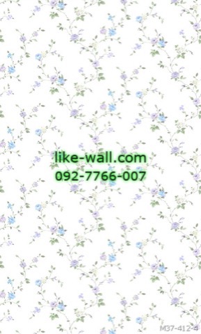 วอลเปเปอร์ ลายดอกไม้เล็กๆ สีฟ้า-ม่วง